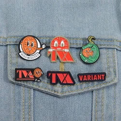 MM Clock Enamel Pins Custom Movie Character Brooches Lapel Badges Cartoon Funny Jewelry Gift for Fans Kids Friends