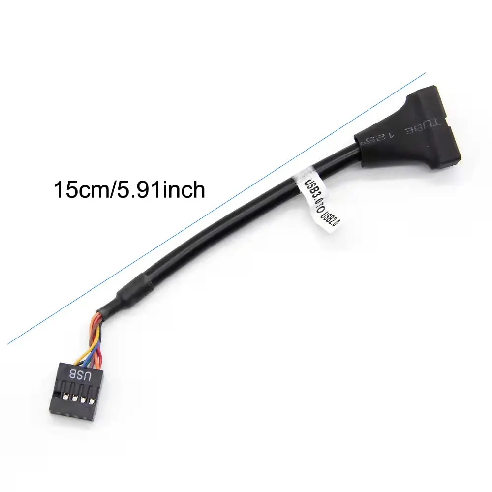 USB 3.0 to USB 2.0 Converter 20 Pin Male to 9 Pin PC Motherboard Female Data Cable Adapter Extend Cord for PC Computer
