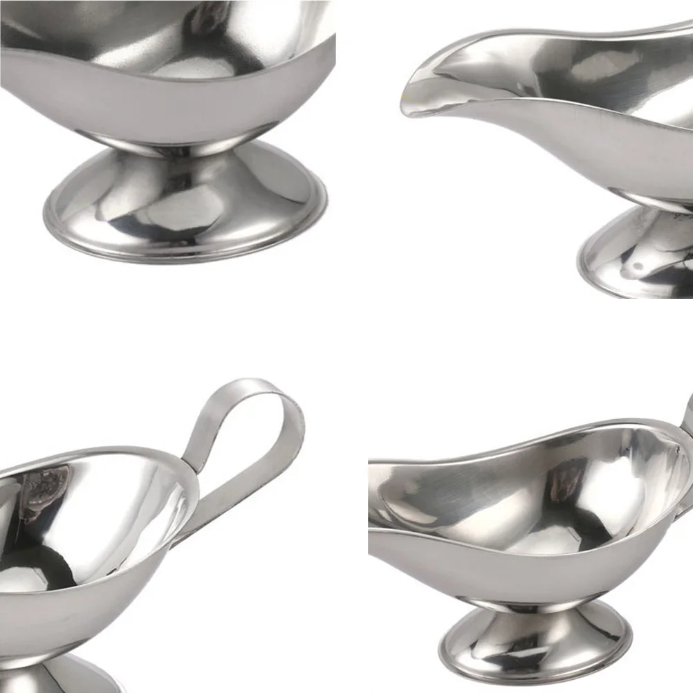 

Stainless Steel Sauce Boat Pourer Gravy Dishes Kitchen Dining Utensils Stainless Steel Seasoning Containers Sauce Cups Cookware