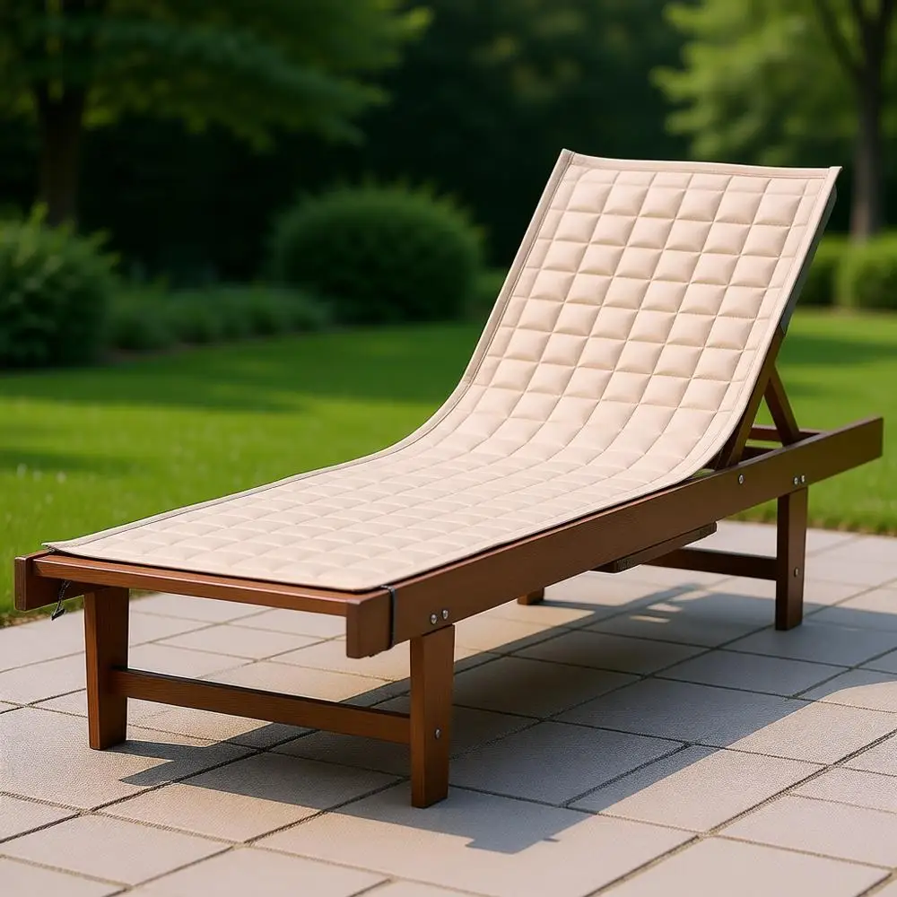 

Water-Resistant 80 Inch Patio Chaise Lounge Cover, Antique Beige