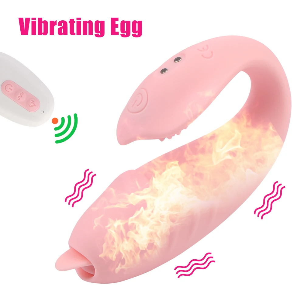 Remote Control Wearable Sex Toys For Women Clitoris G Spot Vaginal Massage Wireless Tongue Licking Heating Vibrator 10 Modes