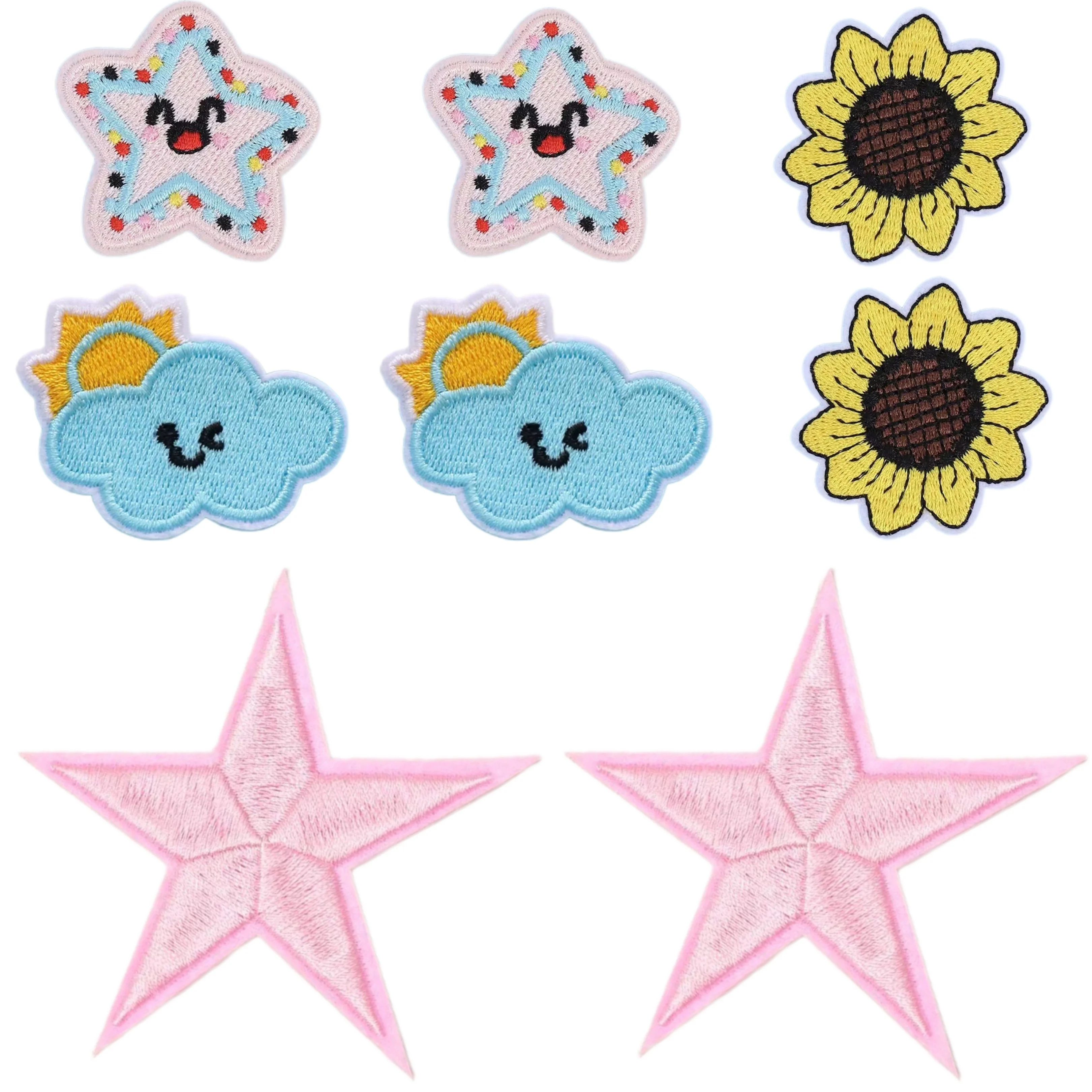 

8 PCS Summer Embroidered Patch Appliqué Hot Melt Adhesive Patches for Garment Repair, Jeans, Shirts, Bags, Hats and DIY Accessor