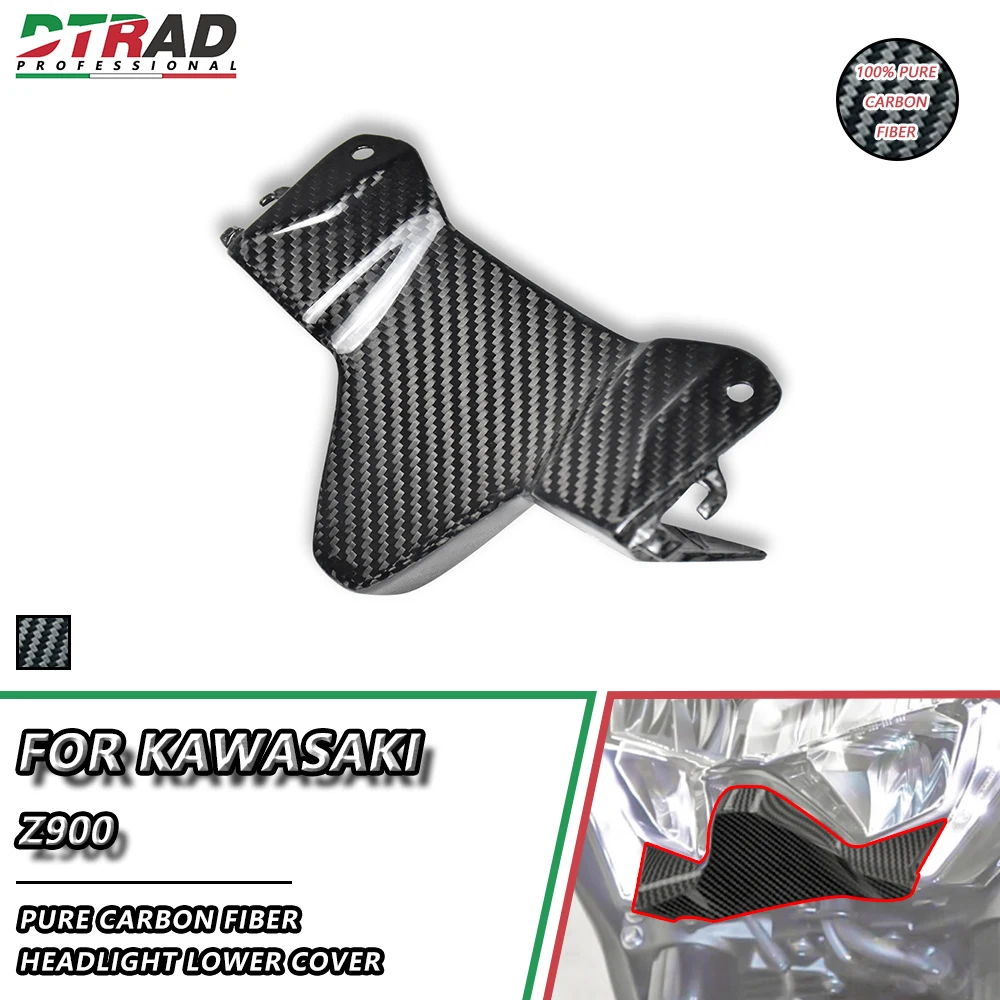 

Front HeadLight Lamp Lower Cover For KAWASAKI Z900 Above 2020 Twill Gloss Carbon Fiber Modified Parts Motorcycle Accessories