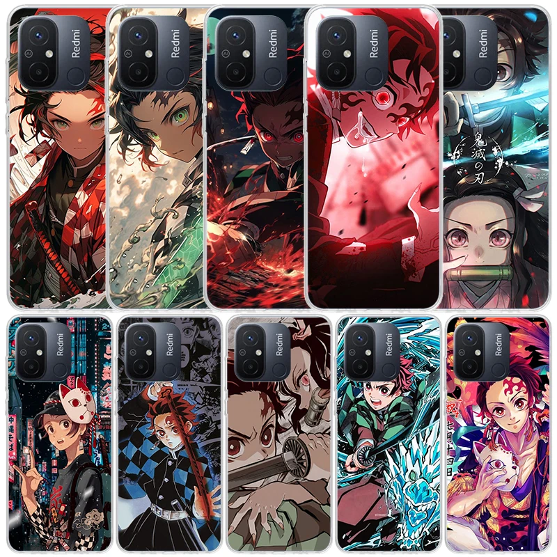 Tanjiro Demon Slayer Phone Case For Xiaomi Redmi 12C 12 10C 10 10A 9C 9A 9T 9 8 8A 7 7A 6 Pro 6A K20 K30 K40 S2 Soft Back Cover