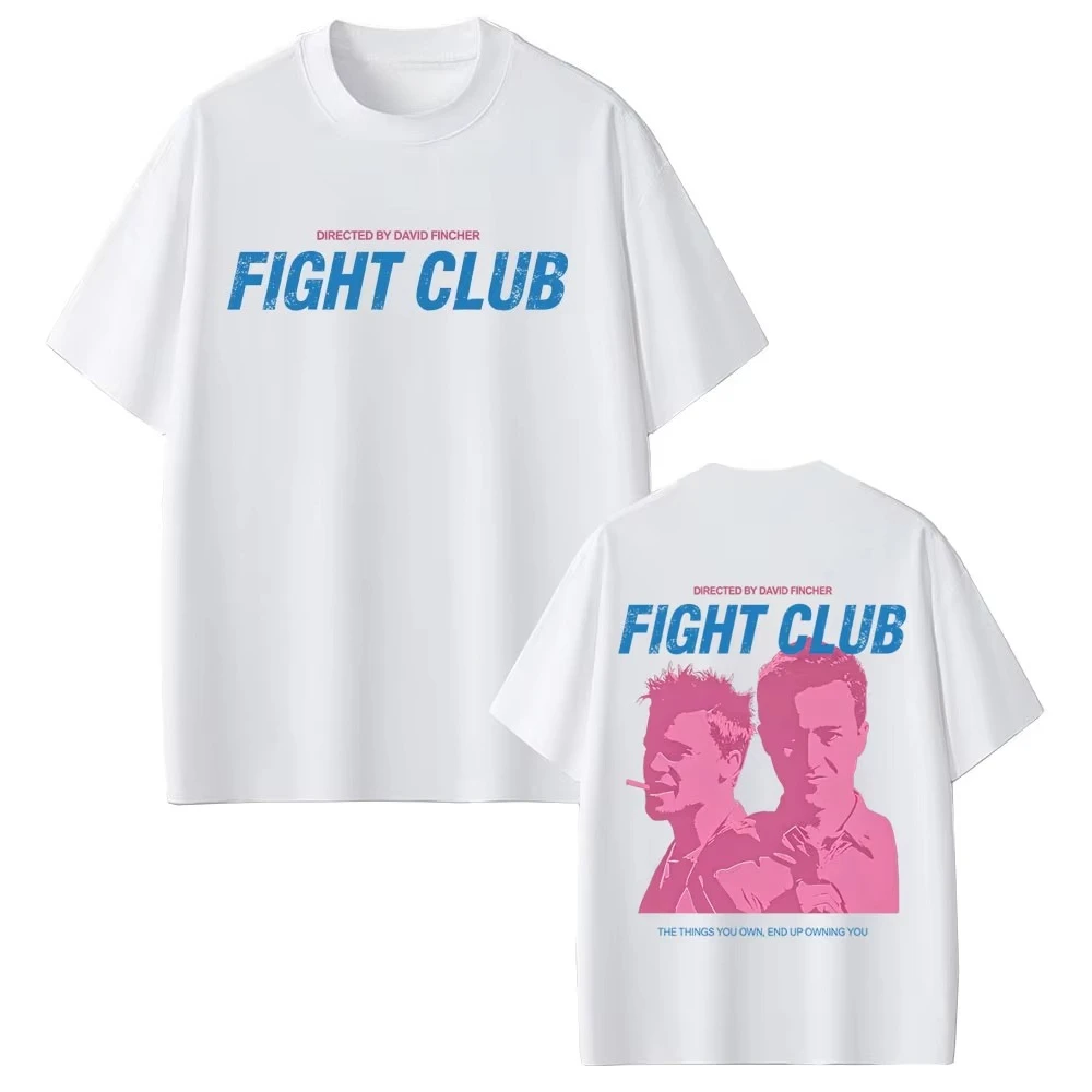 2026 Sommer Bestseller Film Fight Club Grafik T-Shirt Y2K Herren Damen Lässiges Vintage T-Shirt Hip Hop Streetwear Übergroßes T-Shirt – Detail 3