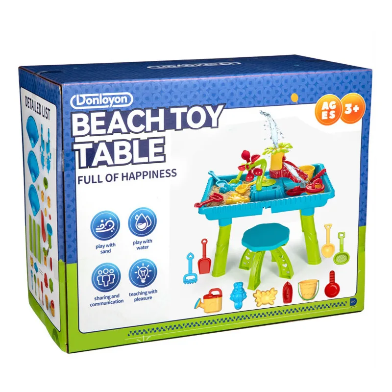 Ensemble de jouets de plage interactifs Parent-enfant, table d'eau de plage pour enfants à 4 couches, jouets de plage d'été pour enfants, bricolage