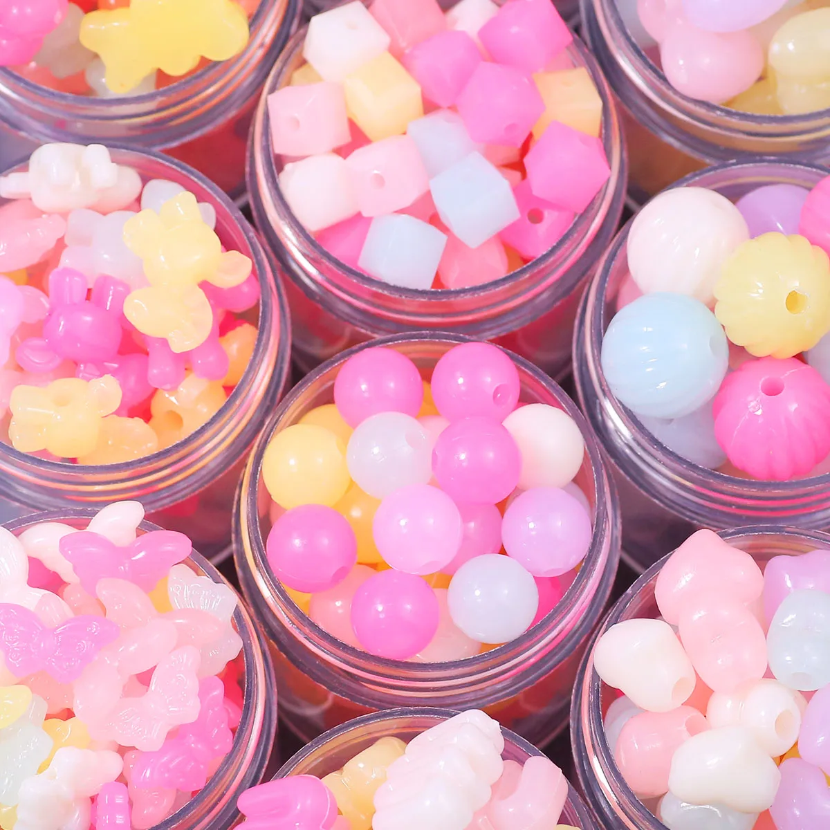10/20pcs Jelly Color Cute Mini Square Bear Beads Acrylic Charm Spacer Beads For Jewelry Making DIY Bracelet Necklace Earrings