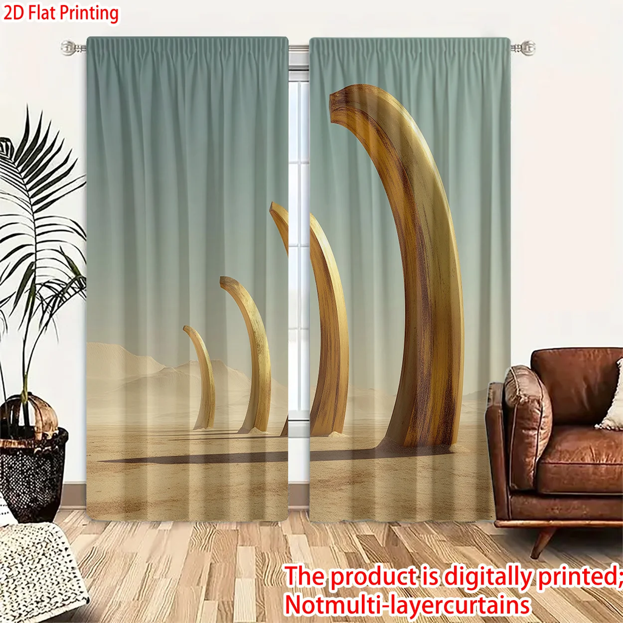 Modern Digital Print Curtains Abstract Desert Landscape Arch Canyon Window Drapes for Living Room Bedroom Home Decor Curtain