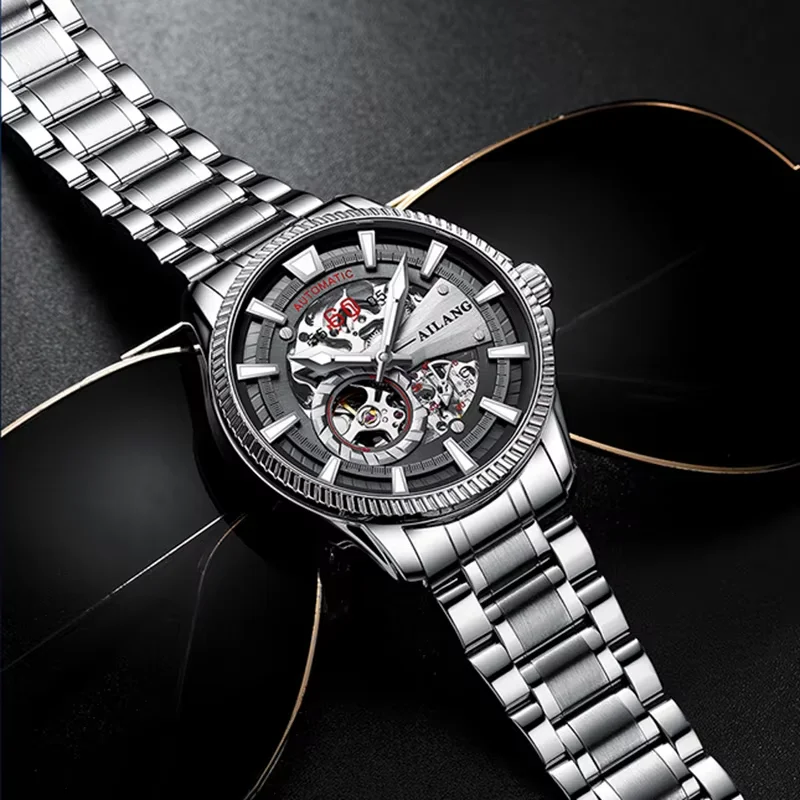 2026 Latest Technology Watch Hot Selling AILANG Fashion Business Mechanical Tourbillon Customized Quality Automatic Skeleton