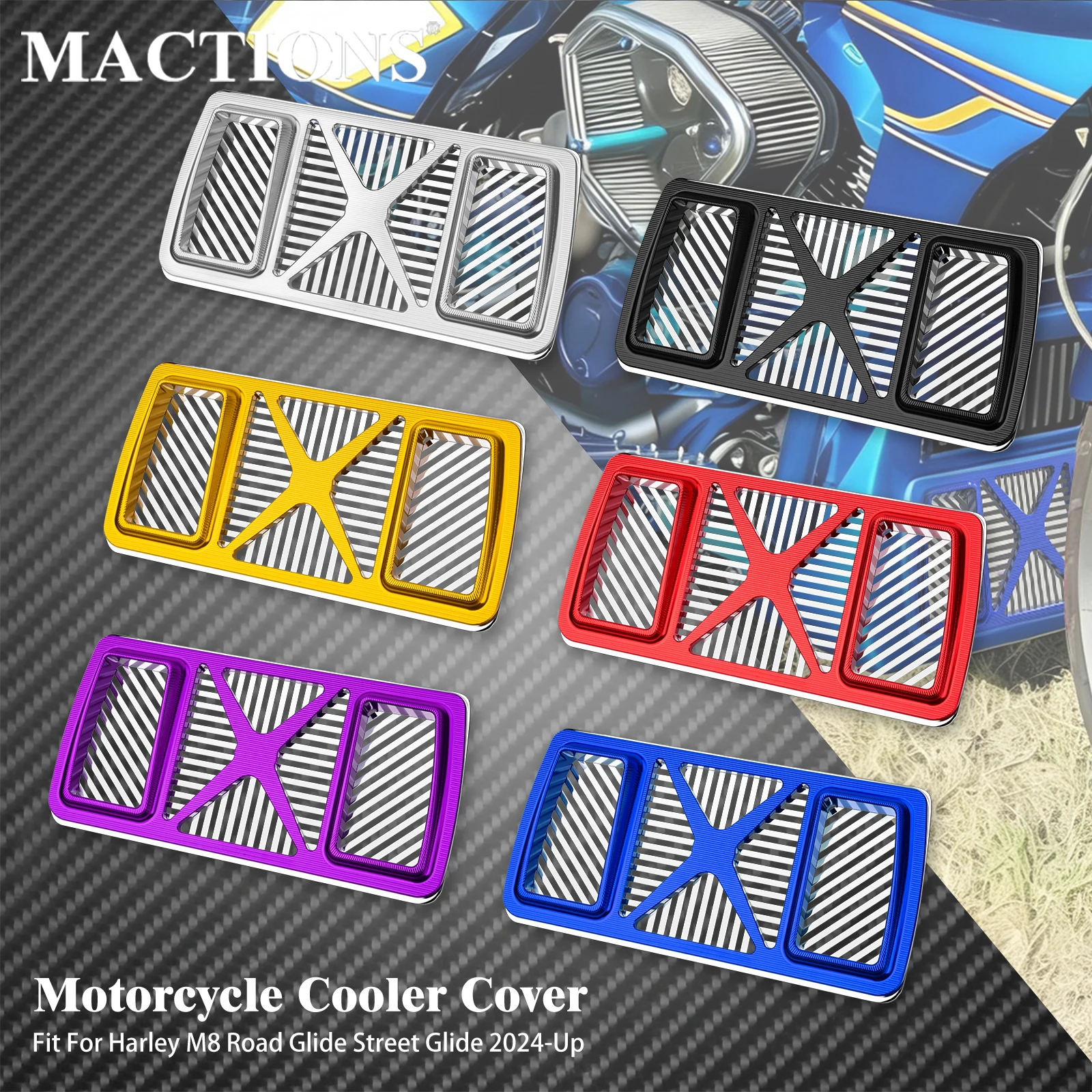 

Motorcycle 1 PC Oil Cooler Cover Aluminum Radiator Guards For Harley Touring M8 Road Glide Street Glide 2024 2025 2026