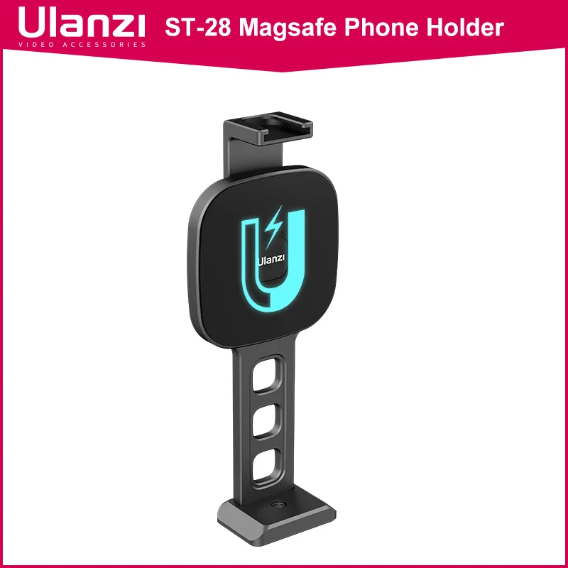 Ulanzi ST-28 Magnetic Phone Mount Holder for iPhone 13 14 15 Tripod Mount with Magsafe Vertical Shooting Cold Shoe Video Light