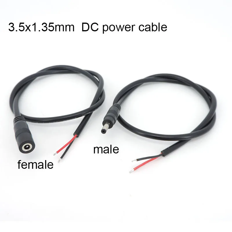 1/5pcs 3.5x1.35mm DC male female extend connector cable Power supply Plug 3.5mm 1.35mm extension wire pigtail repair cord p1