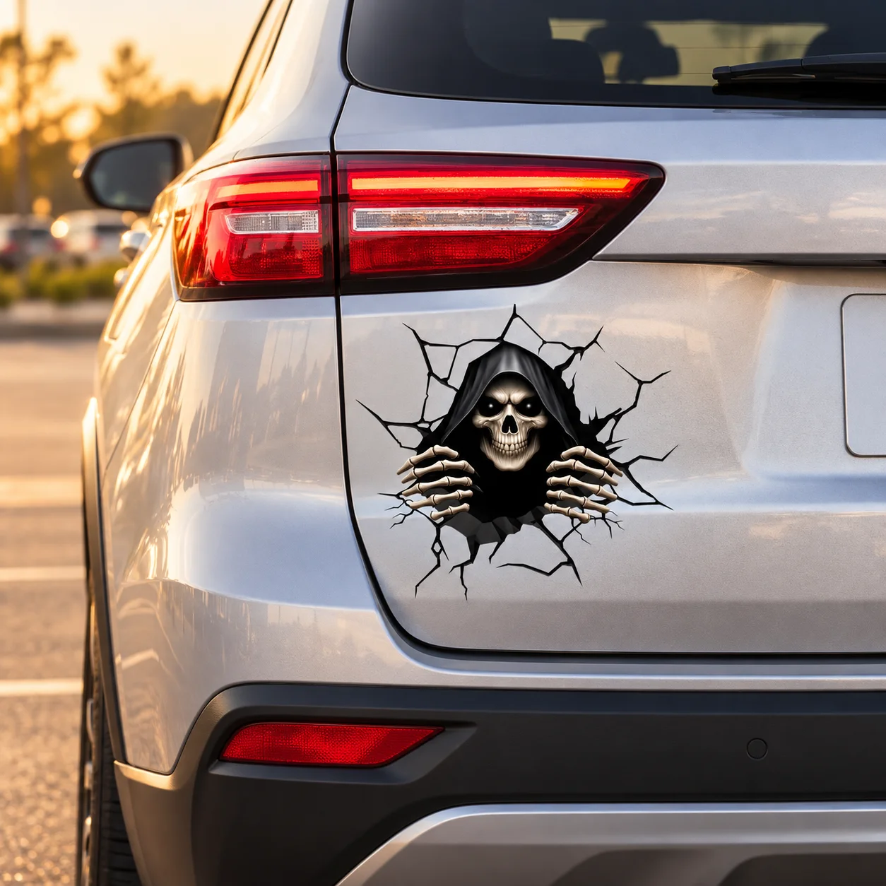 Personalized Custom Picture Car Vinyl Sticker Crack Break Through Waterproof Decal for Car Truck SUV Exterior Window Decoration