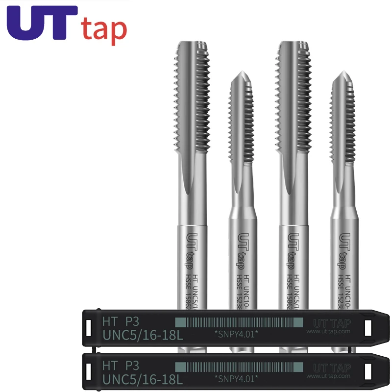 UT TAP HSSE Left Hand Straight Grooved Flute Tap UNC UNF 4-40~10-24 1/4 5/16 3/8 7/16 7/8 1/2 LH Screw Threading Tap Without/TIN