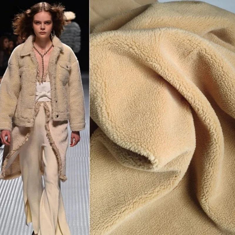 

Thickened Plushed Lamb Cashmere Cotton Fabric for Winter Warmth Wool Camel Coat Clothing Fabrics Clloth By Meter Diy Sewing