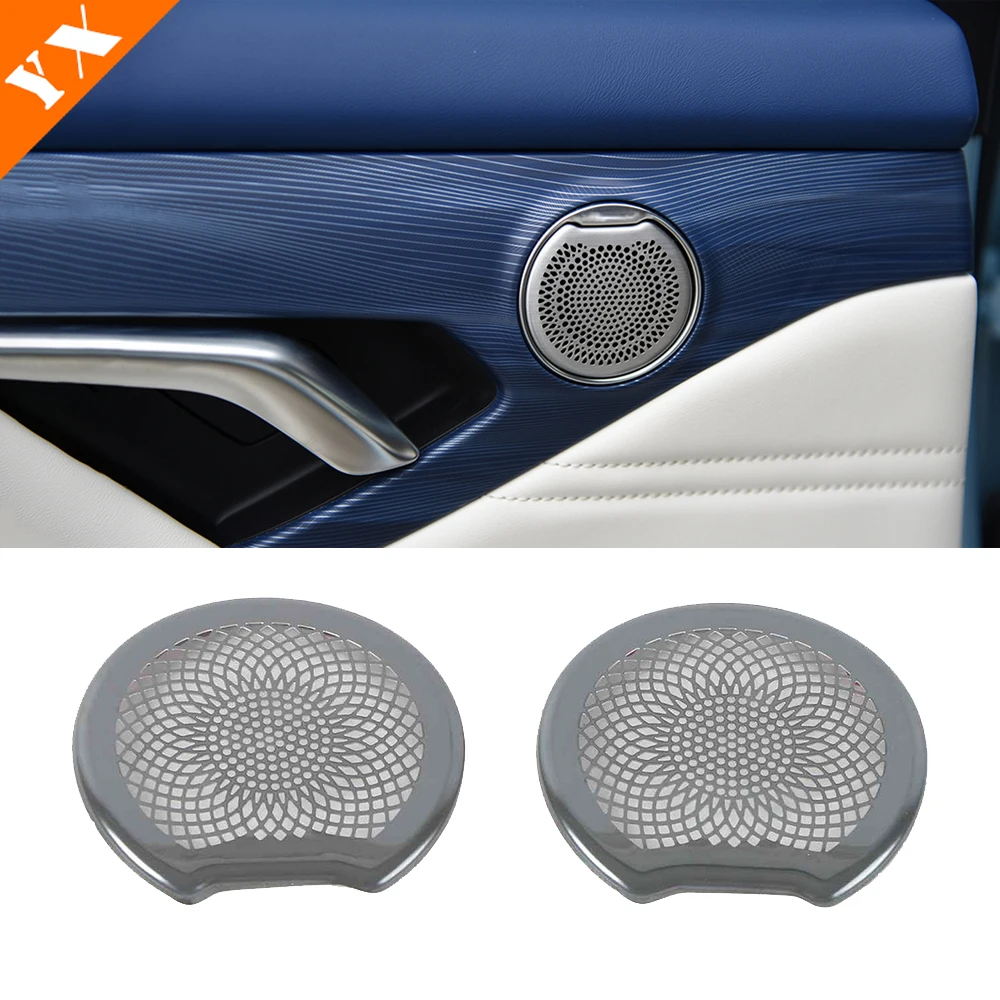 For Dongfeng Voyah Free 2021-2023 Stainless Auto Accessories Interior Door Speaker Audio Horn Cover Trim Frame Sticker Styling