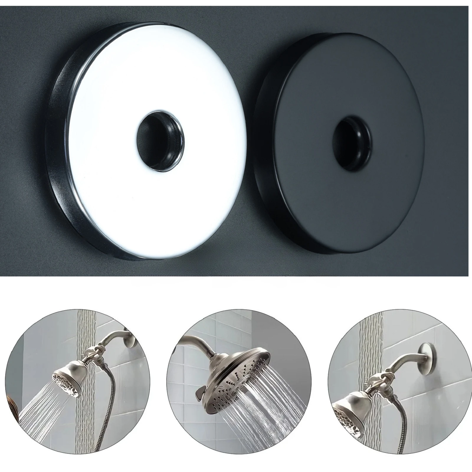 

2 шт. хромированные очень большие душевые кронштейны с фланцем 3,5 дюйма, сменные круглые накладки для большинства кронштейнов для душевой насадки для ванны