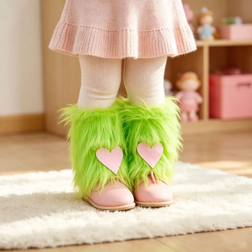 1 Pair Foot Cover Faux Fur Furry Leg Warmers 18/25cm Japanese Style Lolita Boots Cover Soft Kawaii Long Tube Sock Autumn/Winter