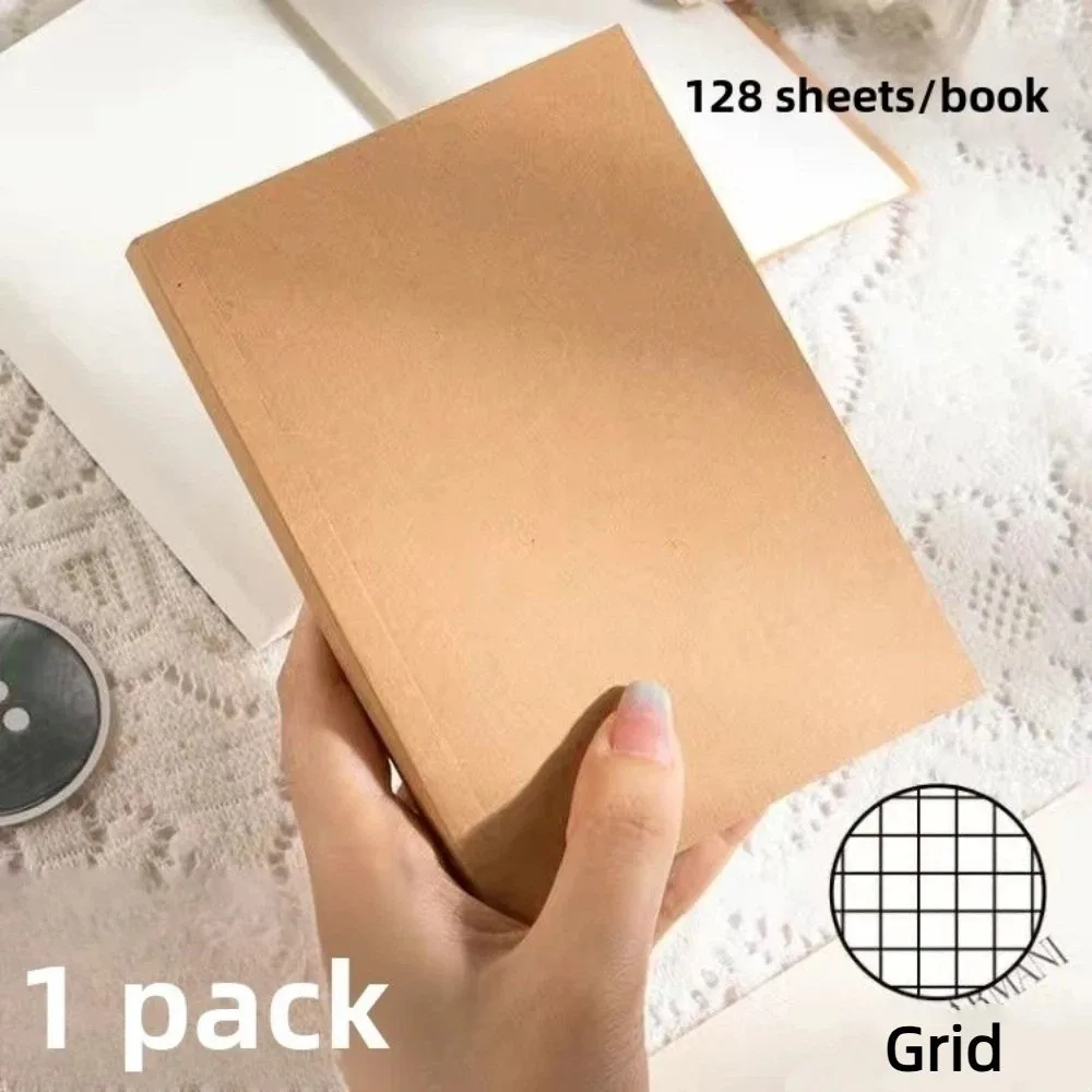 New Pocket A6 Notebook Thickened 256 Pages 128 Sheets Small Notepad Kraft Paper Cover Inner Pages Note Book