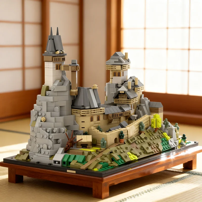 1864pcs MOC Trosky Castle Kingdom Come Deliverance Medieval Fortress Model Building Blocks Module Diorama Figure Ship Toy Gift