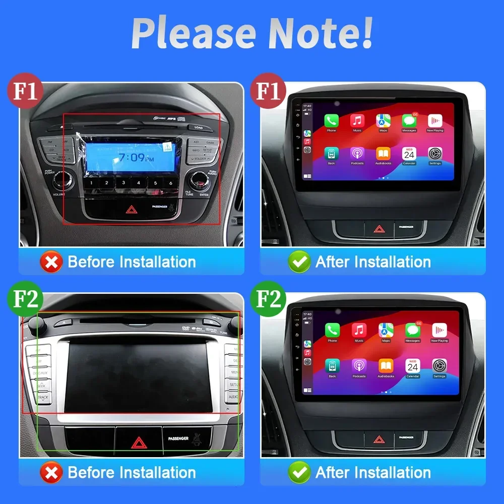 For Hyundai Tucson 2 LM IX35 2009-2015 Car Radio Multimedia Navigation Wireless CarPlay 4G GPS Central Android Multimedia Screen