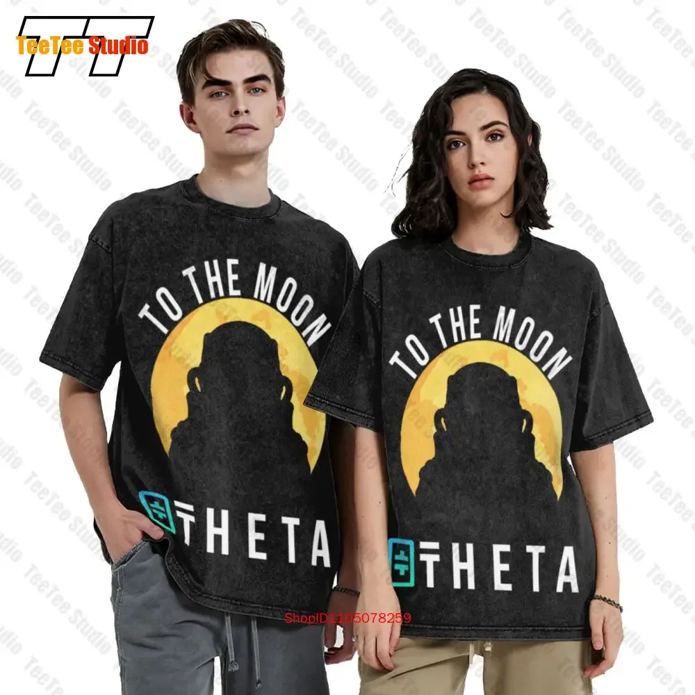 Theta To The Moon Crypto Token Theta Logo Hodl Vintage Oversized T-Shirt OCYN