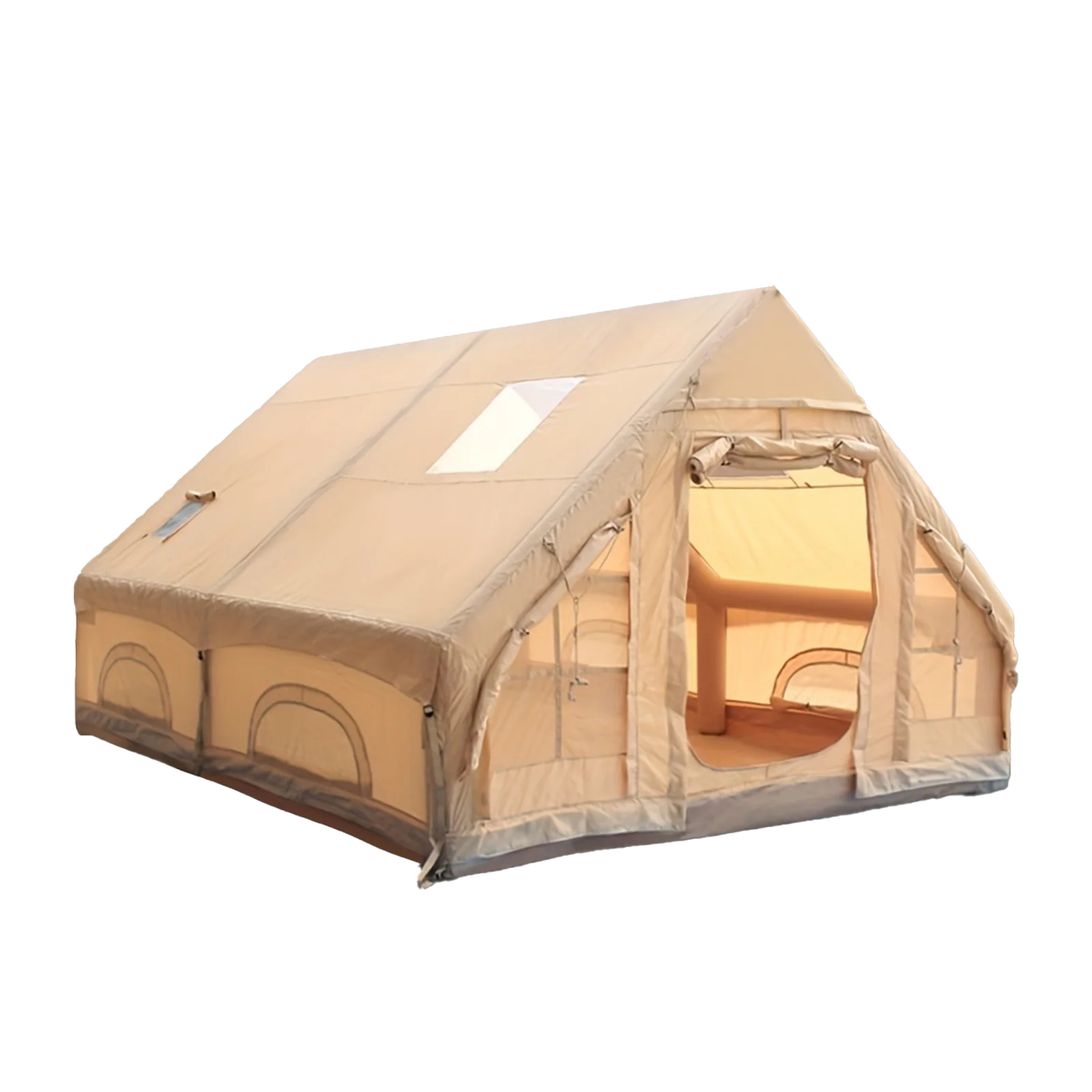 Carpa inflable PAKICETUS para 4-6 personas, tipo túnel, con ventanas de malla UPF 50+, claraboya ventilada, montaje rápido, para las cuatro estaciones, carpa de lujo para camping, senderismo y uso al