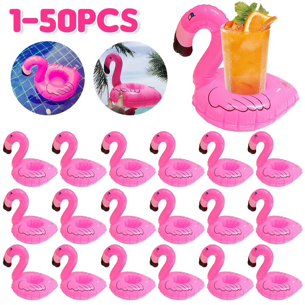 Soporte inflable para bebidas de flamenco, soporte para vasos de piscina, posavasos de juguete flotantes, botella de bebidas, juguetes para niños, flotadores de piscina