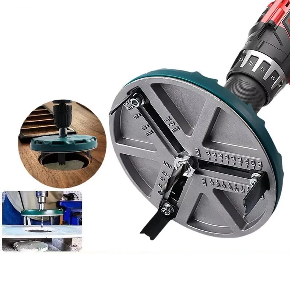 Adjustable Multifunctional Universal Hole Opener Woodworking Hole Saw 45mm-130mm High Speed Steel Blade Durable Sharp Cutting Ed