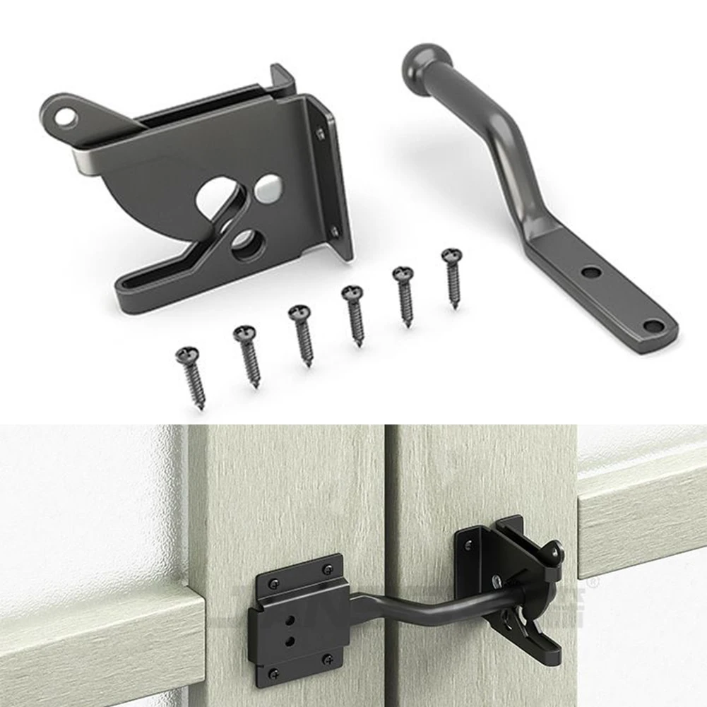 Self-Locking Gate Latch Post Mounted Fence Gate Latch Heavy Duty Automatic Slam Catch Garden Bolt Lock Buckle Fence Supplies