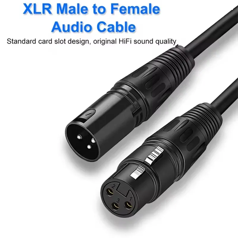 3Pin XLR Cable Audio Line XLR Male to Female Microphone Extension Cable for Mixer Amplifiers Sound Cannon Balanced XLR Cord view 3