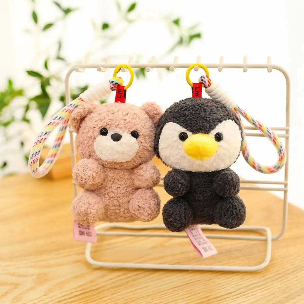 

Fashion Bag Charms Dinosaur Pendant Fluffy Soft Decoration Elephant Metal Ring Cute Panda Key Ring Women Girls
