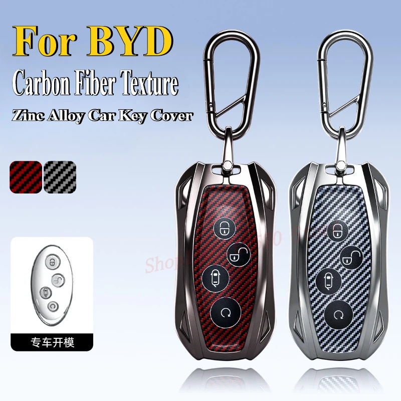 

For BYD Dolphin Seagull Seal Song Plus High-End Zinc Alloy TPU Car Key Case Cover Protective Shell Bag Keychain Auto Accessories