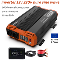 FCHAO Pure Sine Wave Inverter 6000W (3000W Continuous) DC 12V to AC 220V 230V 50Hz Power Converter with Remote Controlle