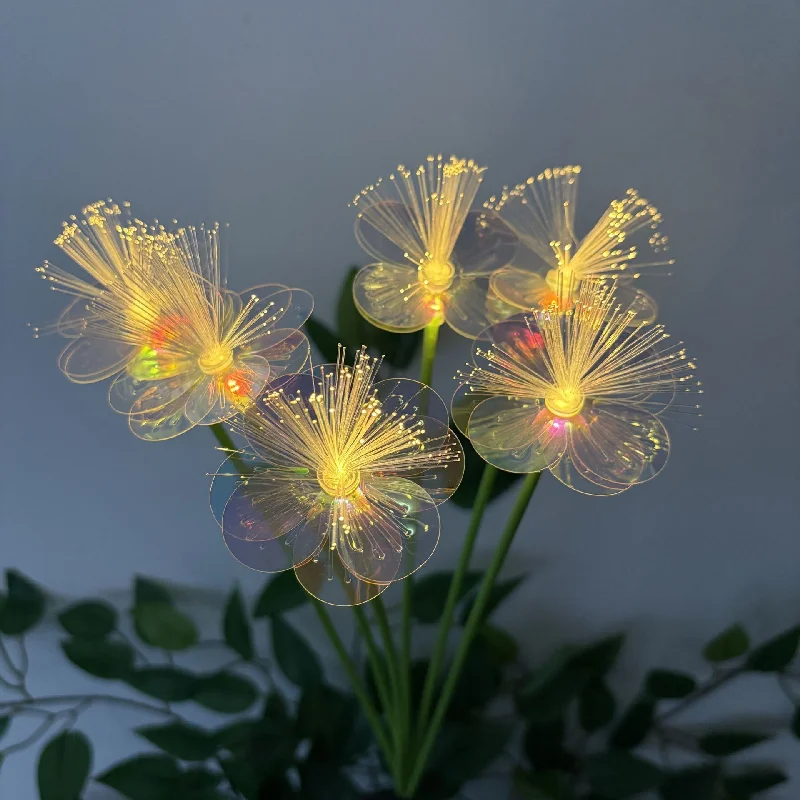 6/8LEDs Solar-Powered Butterfly Fiber Optic Light - Waterproof Rechargeable Outdoor Garden Decor for Lawn, Yard, and Landscape