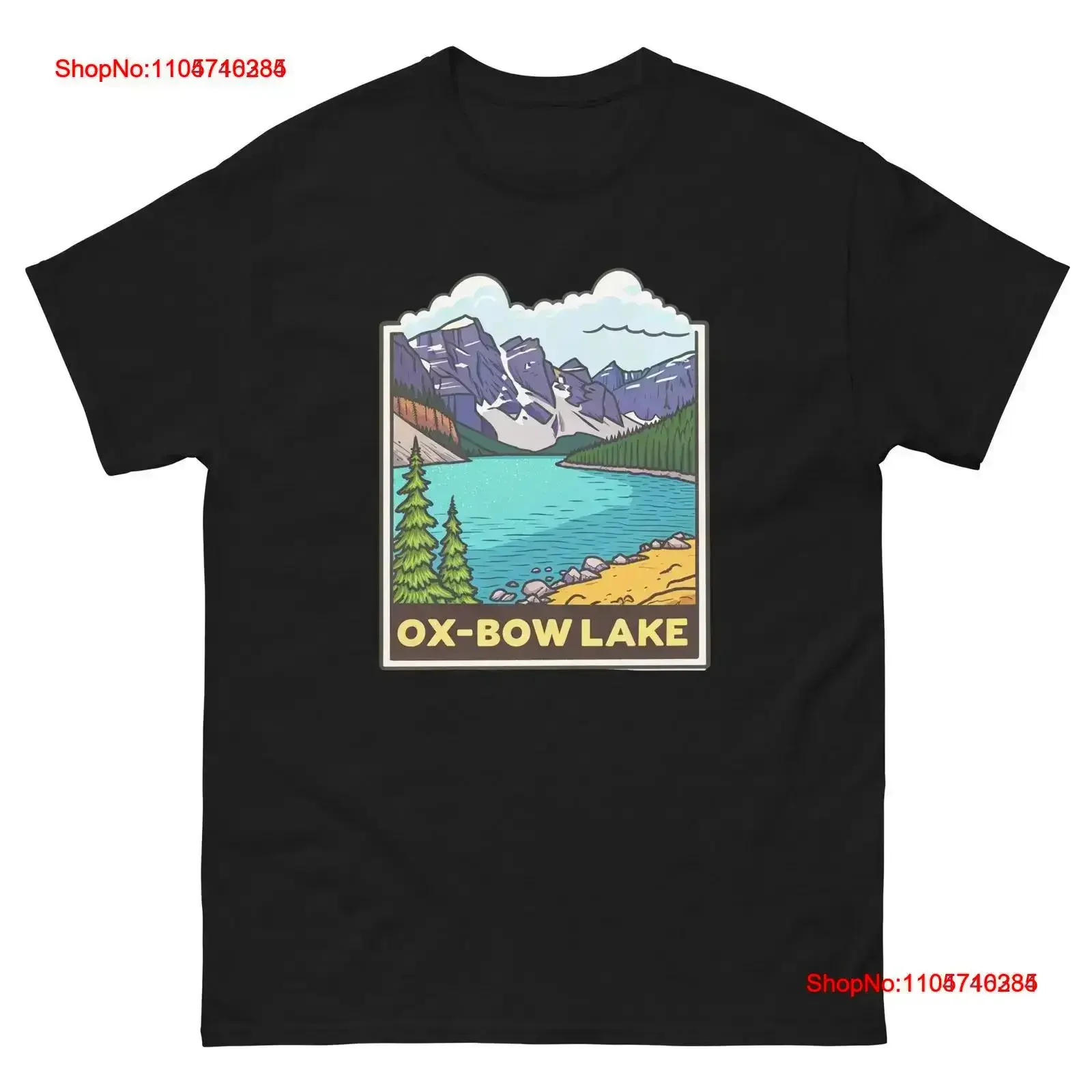 Ox Bow Lake Geographical Landscape Location Scenery T Shirt vintage Washed homme designer clothes fashion Casual Stylish