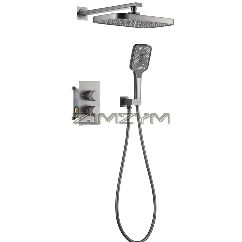 

Shower System with Rain Shower Head and Handheld Wall Mounted, High Pressure Rainfall Shower Faucet Fixture Combo Set