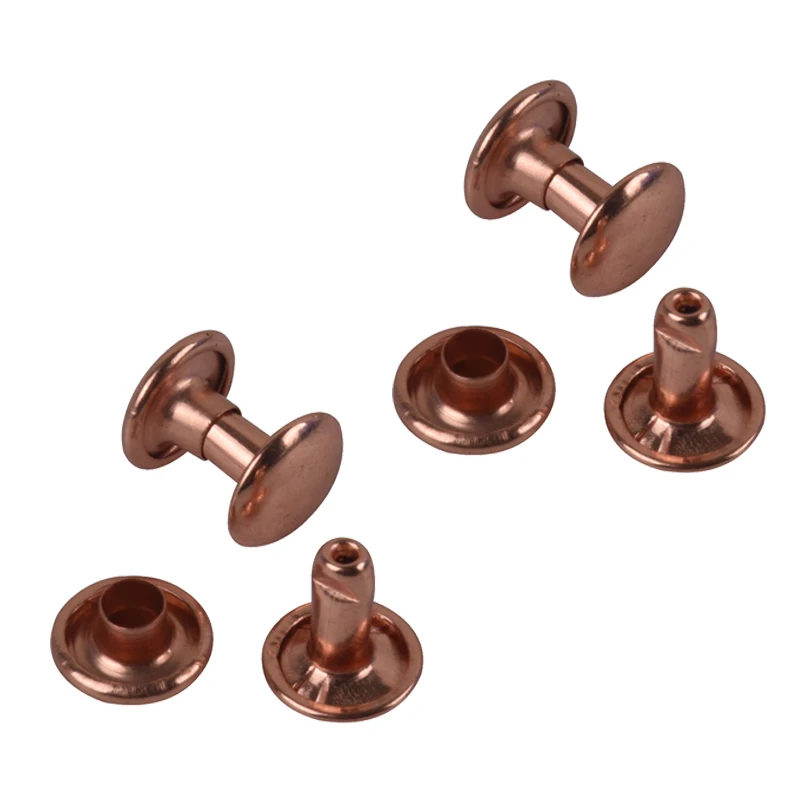 9x9mm Rose Gold Double Cap Rivet Metal Rivet for Bag DIY Making