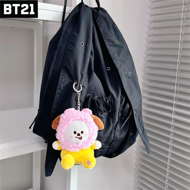 NEW BT21 Popular Anime Kawaii Cooky Koya Rj 10CM Plush Keychain Pendant Bag Pendant Sakura Series 20CM Plush Doll Ornaments Gift