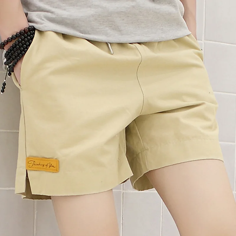 2024 Summer Casual Men Ultra Shorts Korean Slim Fashion High Street Solid Color Elastic Waist Multiple Colour Drawstring Shorts