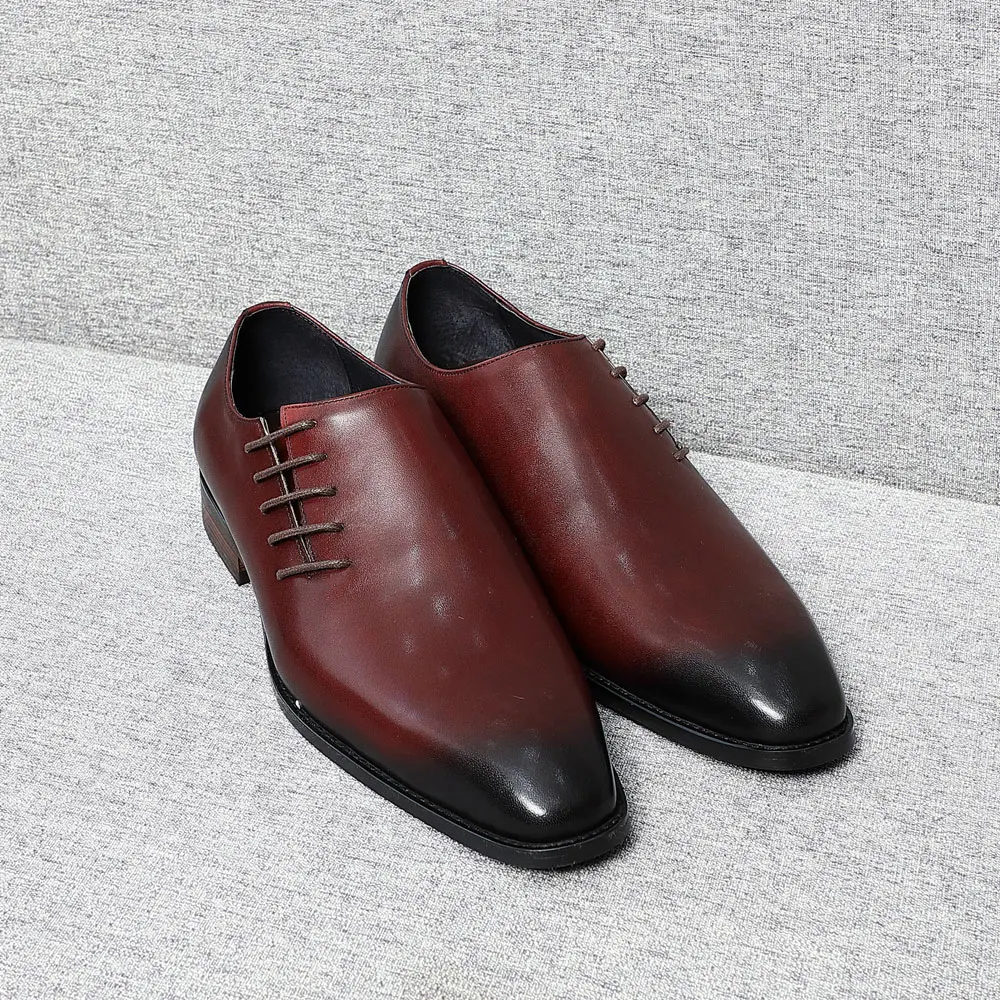 

Luxury Handmade Mens Dress Shoes Business Office Lace-Up Genuine Leather Whole Cut Pointed Toe Oxford Party Wedding Formal Shoes