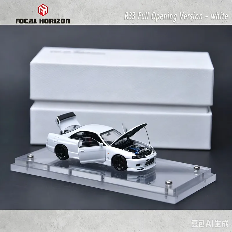 Focal Horizon FH 1/64 Nissan Skyline GT-R R33 Fully Openable Diecast Car Model Alloy Simulation Collection Toy Gift For Boys