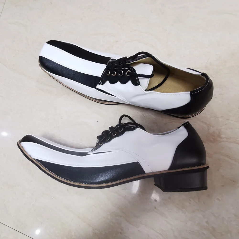 36cm B ‌ Falta branco apontou toe palhaço sapatos para adultos tamanho livre clube circo favores magro coringa sapatos halloween cosplay