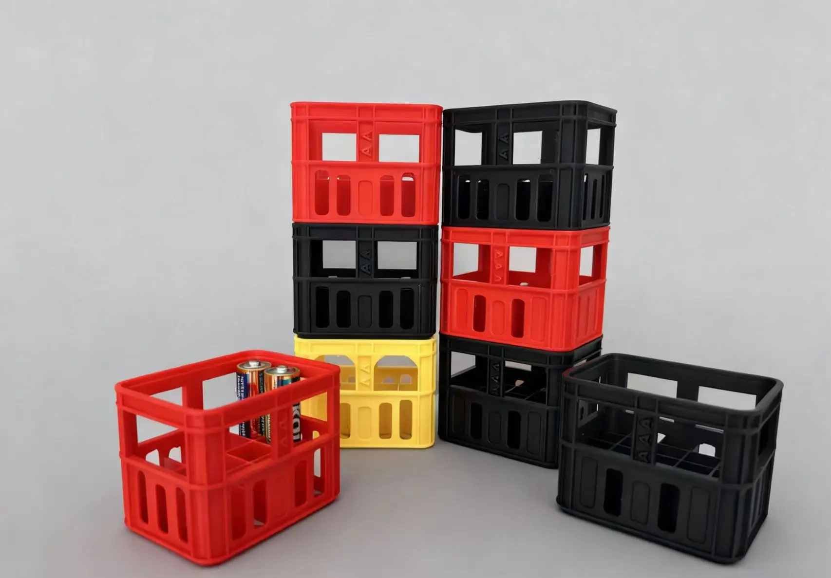 3D printed beer frame battery storage box compatible with size AA  and size AAA stackable creative pieces