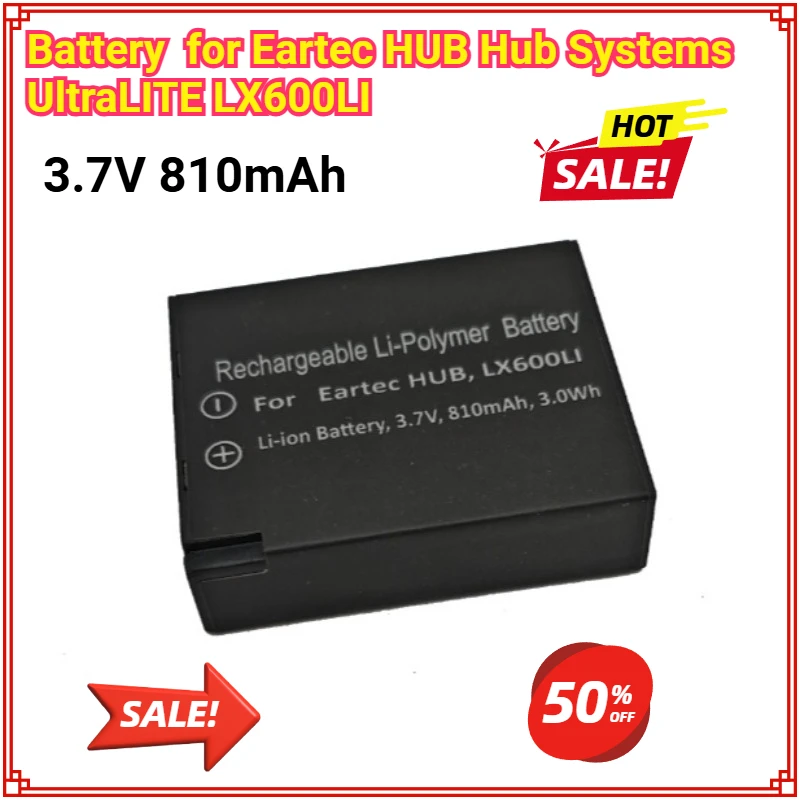 

Wireless Headset Battery 3.7V 810mAh for Eartec HUB Hub Systems UltraLITE LX600LI High Qualty Replacement Battery