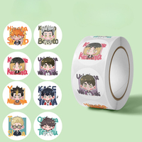 500 Sheets/Roll Anime Haikyuu!! Character Stickers for Kids Classic Toys Sticker School Teacher Reward Sticker Stationery Gift