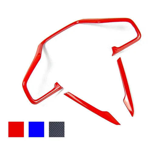 Imagen 2 del producto 3 uds para Honda Civic 10. ° 2016 2017 2018 estilo de fibra de carbono cubierta de marco de volante de coche pegatinas embellecedoras accesorios de coche Interior