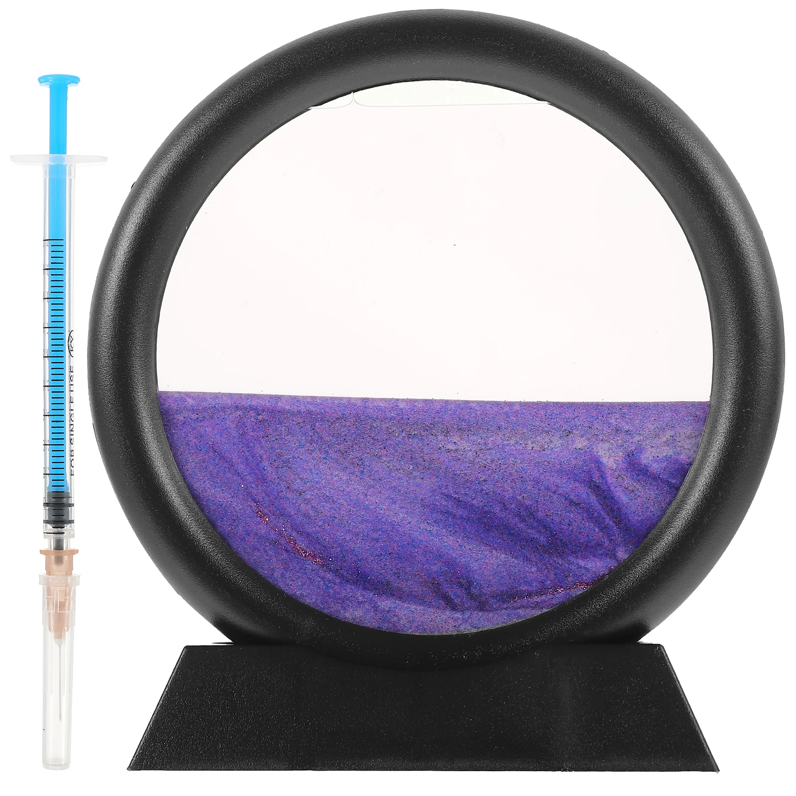 

Quicksand Painting Hourglass Ornaments Moving Decorative With Box Rotating Picture Desktop Decoration Water Office