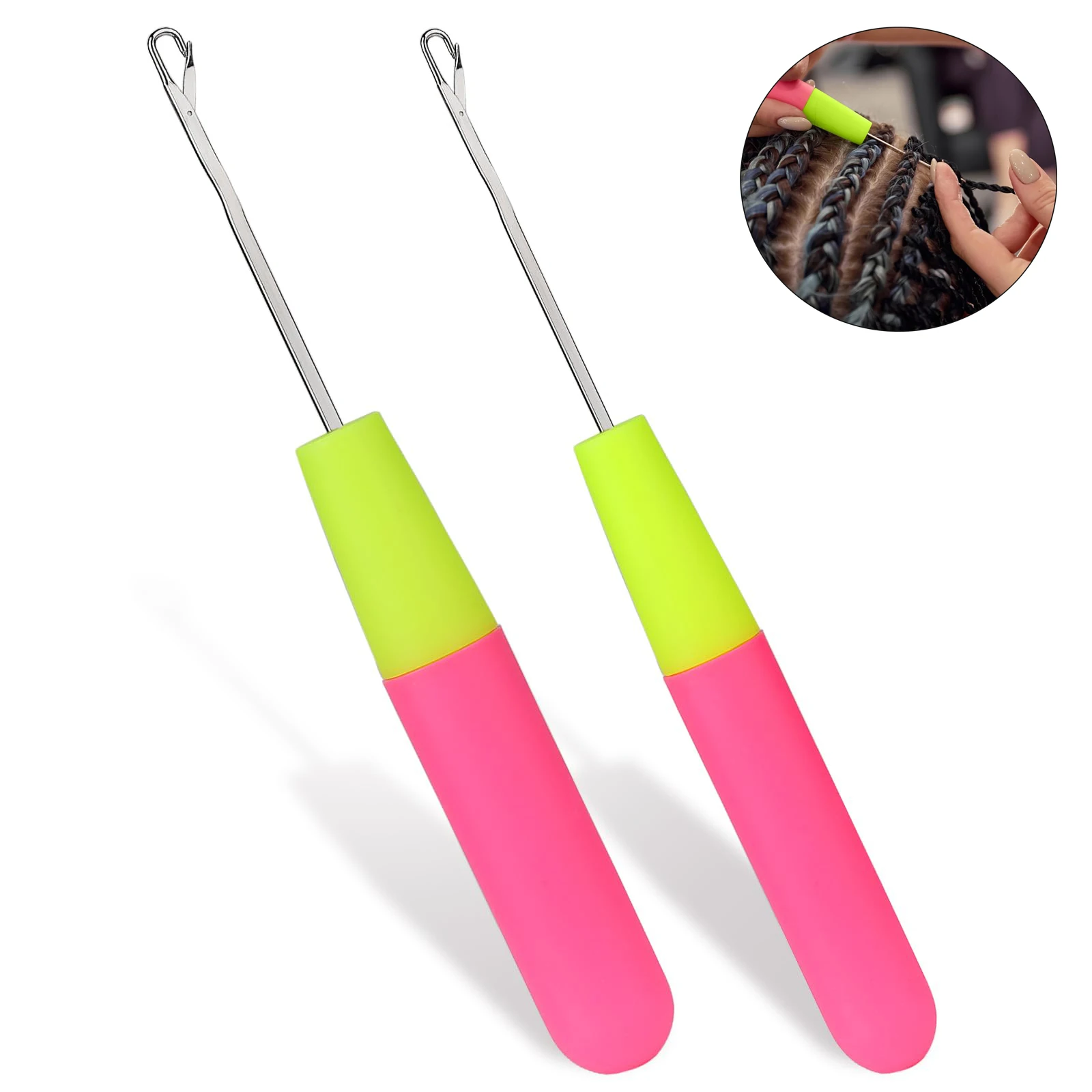 2Pcs Plastic Crochet Hook Needle For Hair Weaving Hook Needles for Scarf Carpet Making and Art Crafts Tools