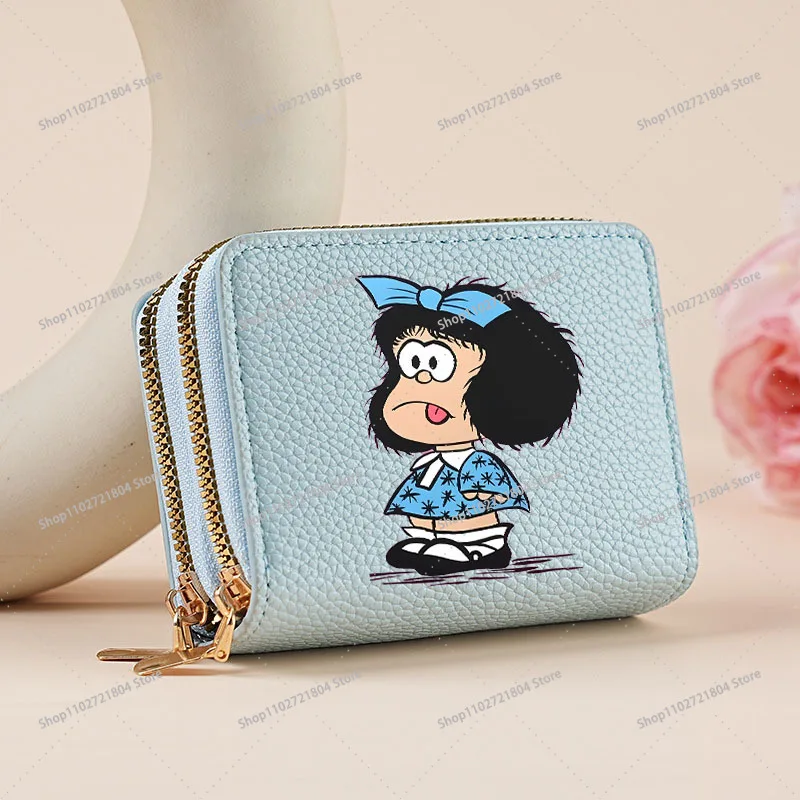 Mafalda Good-looking Sparkling Wallets for Women Anime Large Capacity Money Bag Female Portable Fashion Credit Card Holder Gifts image 5